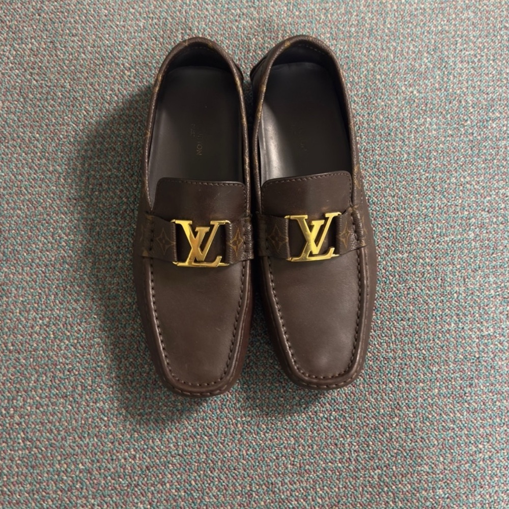 Louis Vuitton Brown Loafers Slip-On Elegance